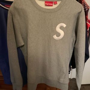 Supreme S Logo Crewneck Gray